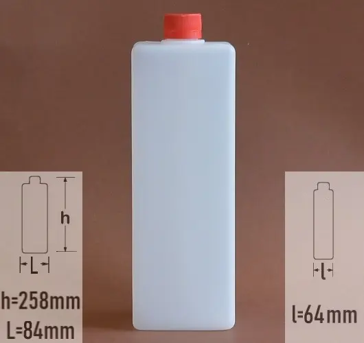 Sticla plastic 1 litru (1000ml) culoare natur cu capac standard cu autosigilare rosu